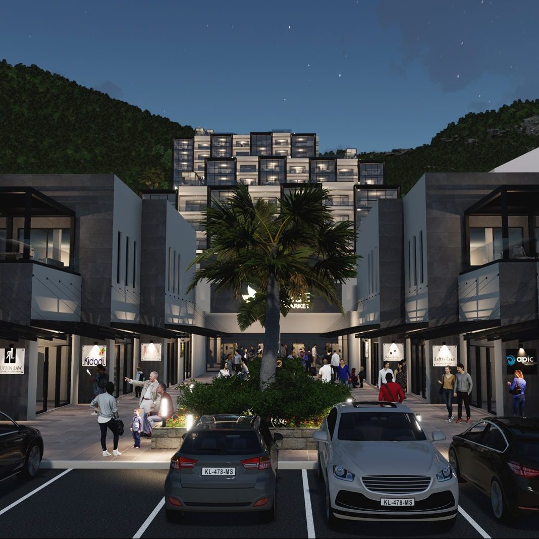 The Hills Residence Simpson Bay Commercial area by night